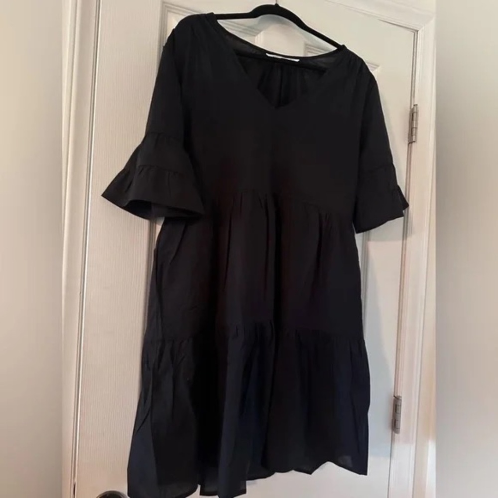 CRISTIN COOPER Garden Dress sz M - black NEW - Picture 2 of 11